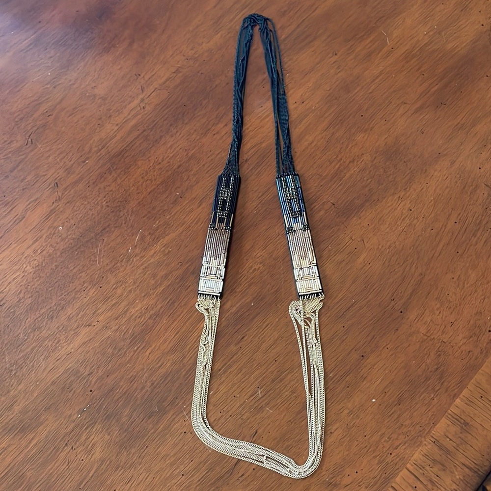 Stella & Dot Black and Gold Necklace